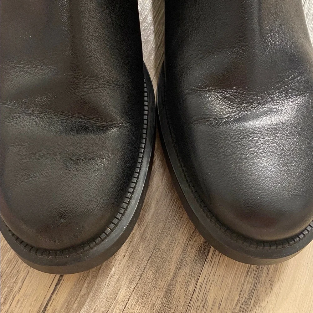 Aquatalia Leather Quilted Lori Boots Waterproof Mid Calf Zip Black Size 10